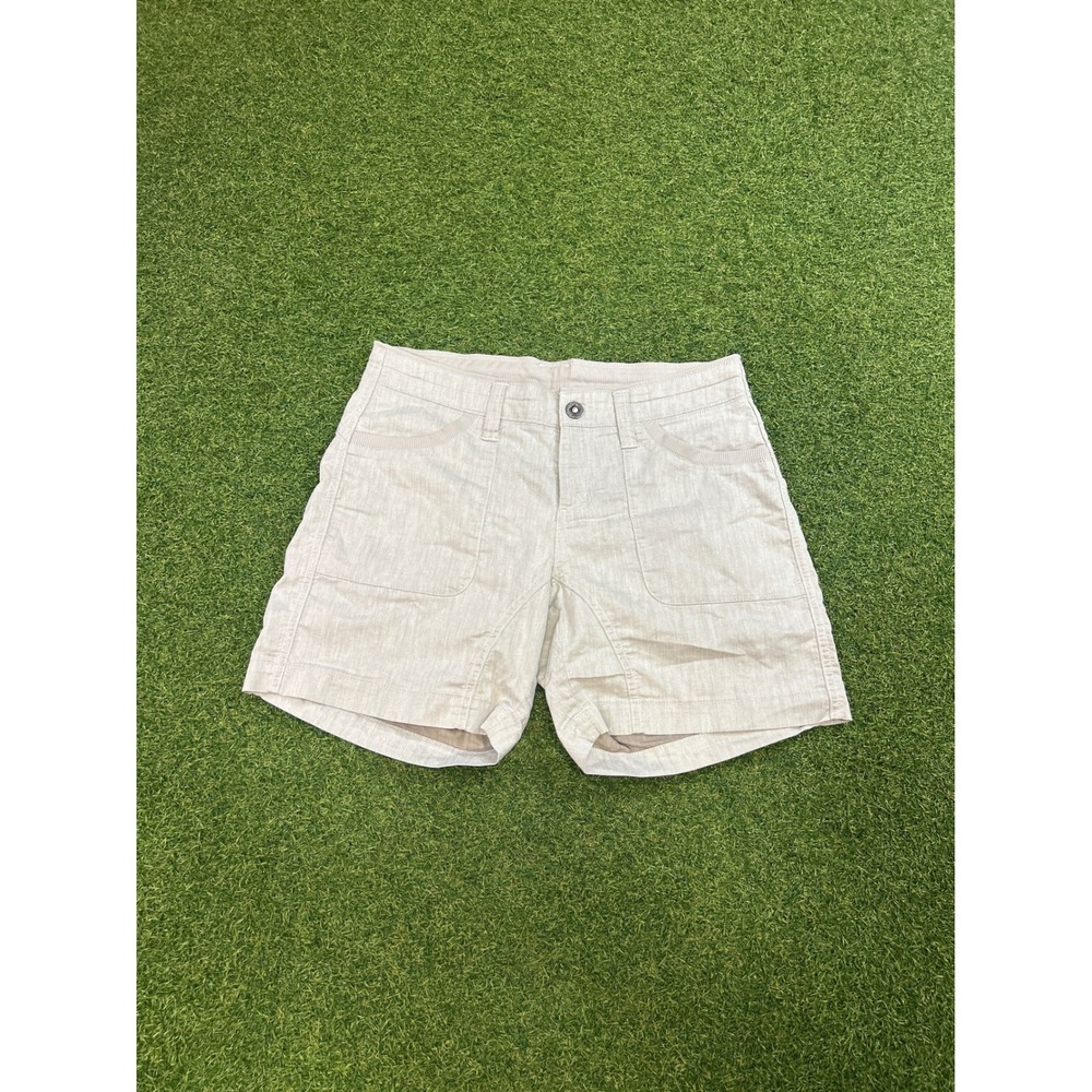 Kuhl Women's Light Beige Linen-Blend Shorts